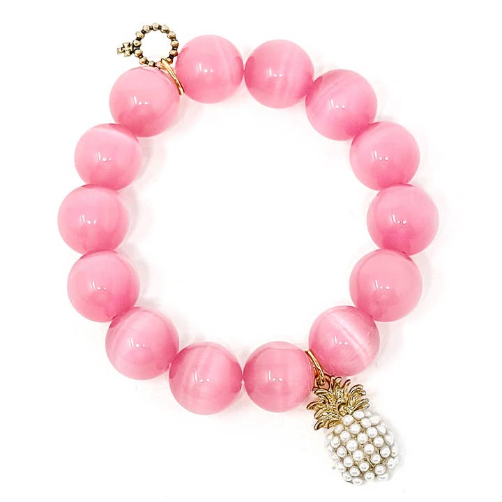 Blush Calcite with Pearl Pineapple for wholesale by PowerBeads by jen