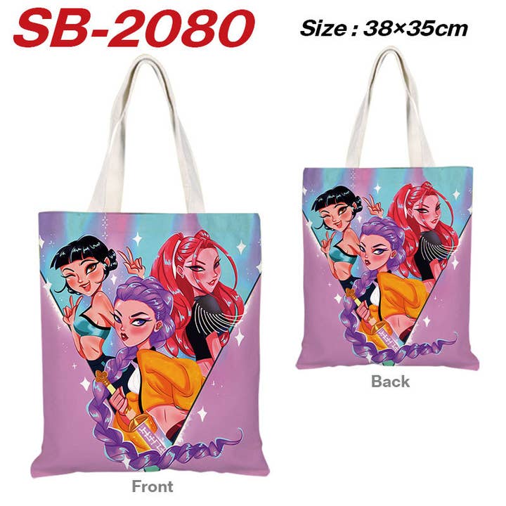 Little Trendy - Wholesale Tote Bag - Women's - Kpop Demon Hunters full printing canvas shoulder tote bag19