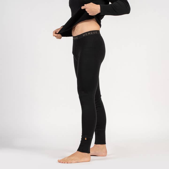 Midweight Merino Black Thermal Pants for Men for wholesale by menique