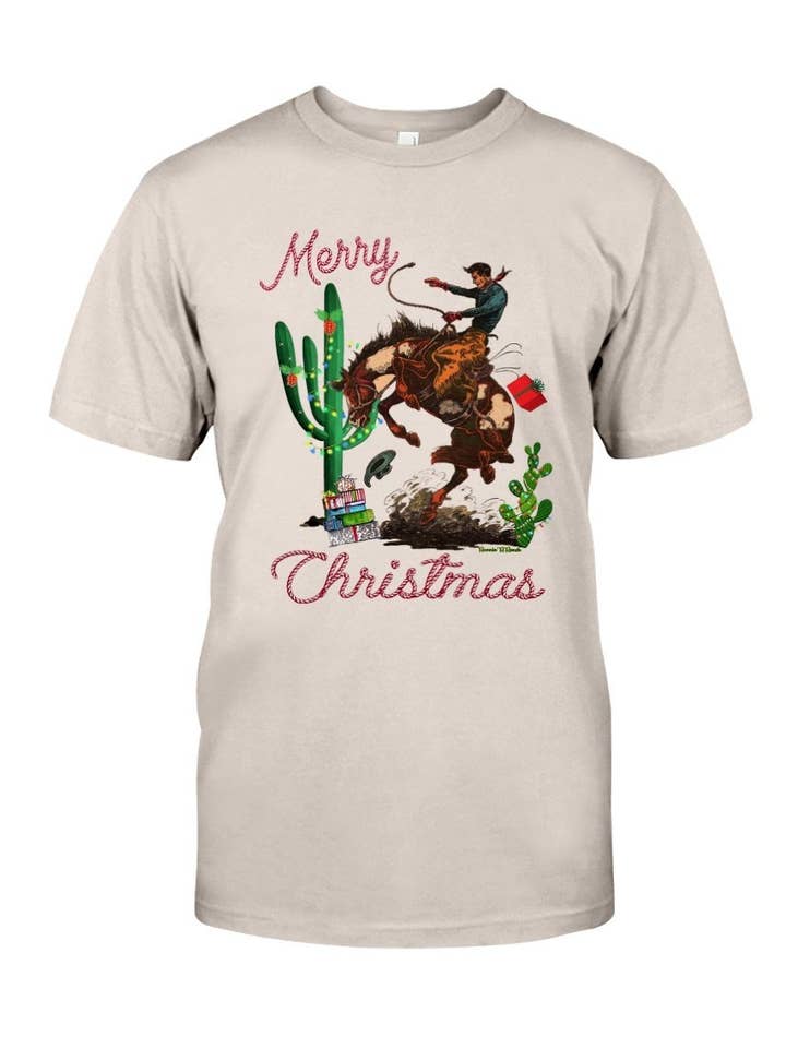 T-shirt cow-boy Merry Christmas pour la vente par Runnin' R Ranch