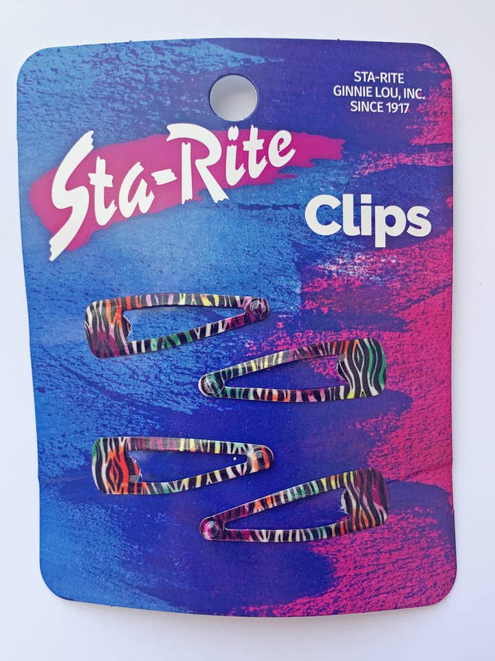 1 1/2" Striped Snap-Eze Clips - 4 ct for wholesale by Sta-Rite Ginnie Lou
