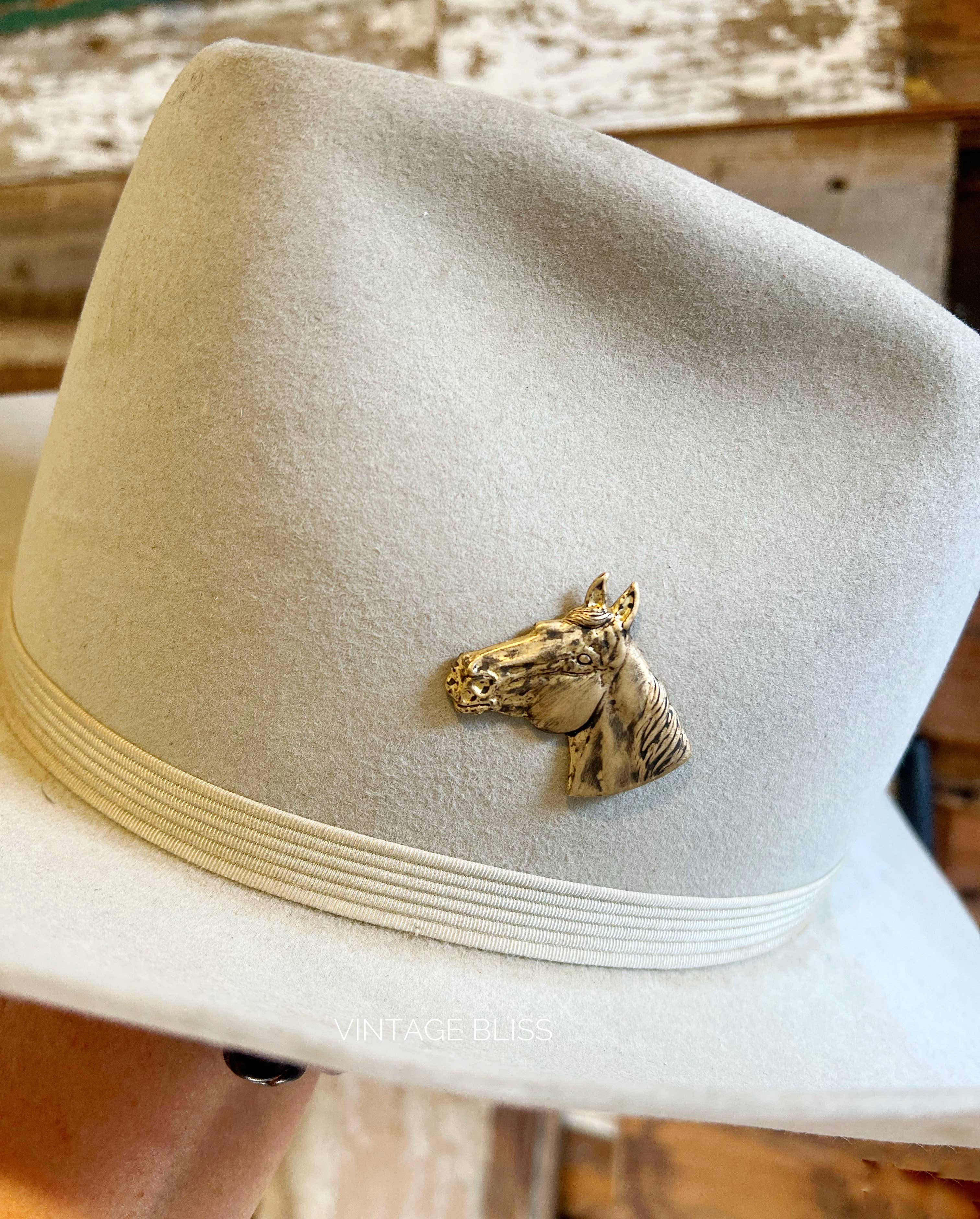 Vintage Bliss - Wholesale Brooch - Brass Patina Western Horse Head Hat Pin Hat Bar 4