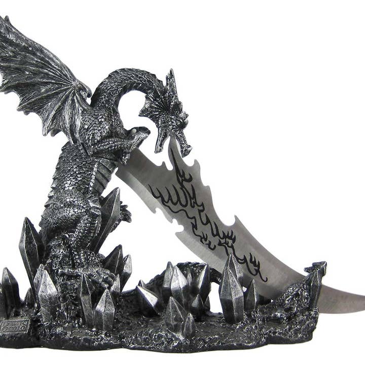 Wicked Fire Dragon Fantasy Dagger and Holder for wholesale by Zeckos