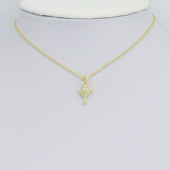 BestBeads&Beyond - Wholesale Individual Charm/Pendant - Gold Silver Flower Martini Glass Cup Charm Pendant, Sku#A464
