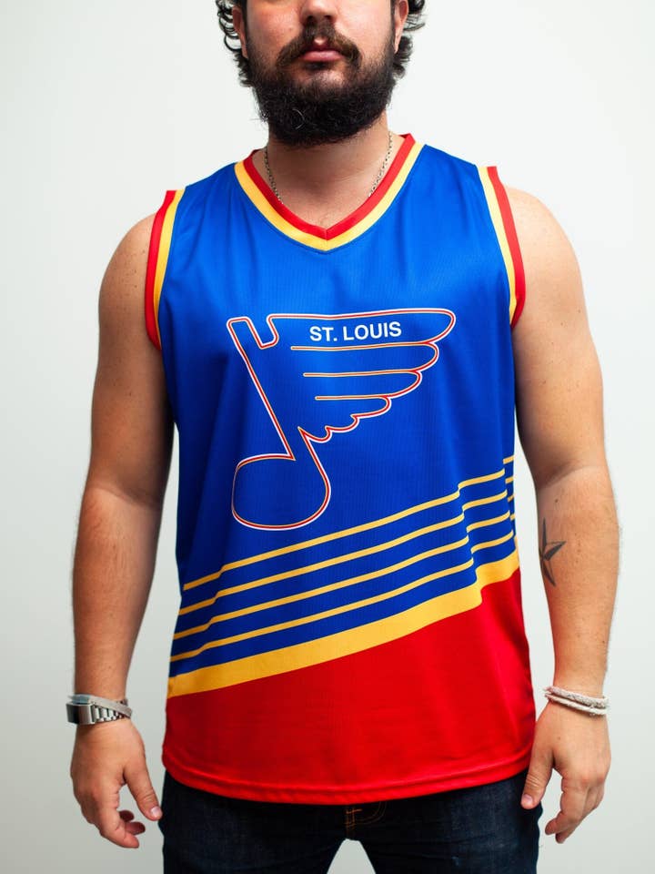 Saint Louis Blues Retro alternatieve hockeytank voor wholesale door Bench Clearers