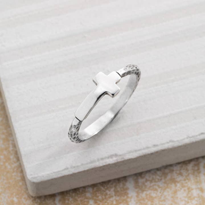 Silpada - Wholesale Band/Stacked Ring - Silpada 'Simplex Cross' Textured Ring in Sterling Silver, Si4