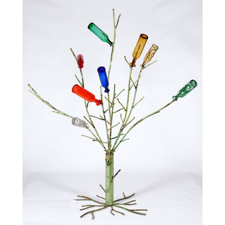 Garden Iron And More - Wholesale Outdoor Ornament/Decor - Wrought Iron 82" Tall Bottle Tree Holds 48 Wine Bottles