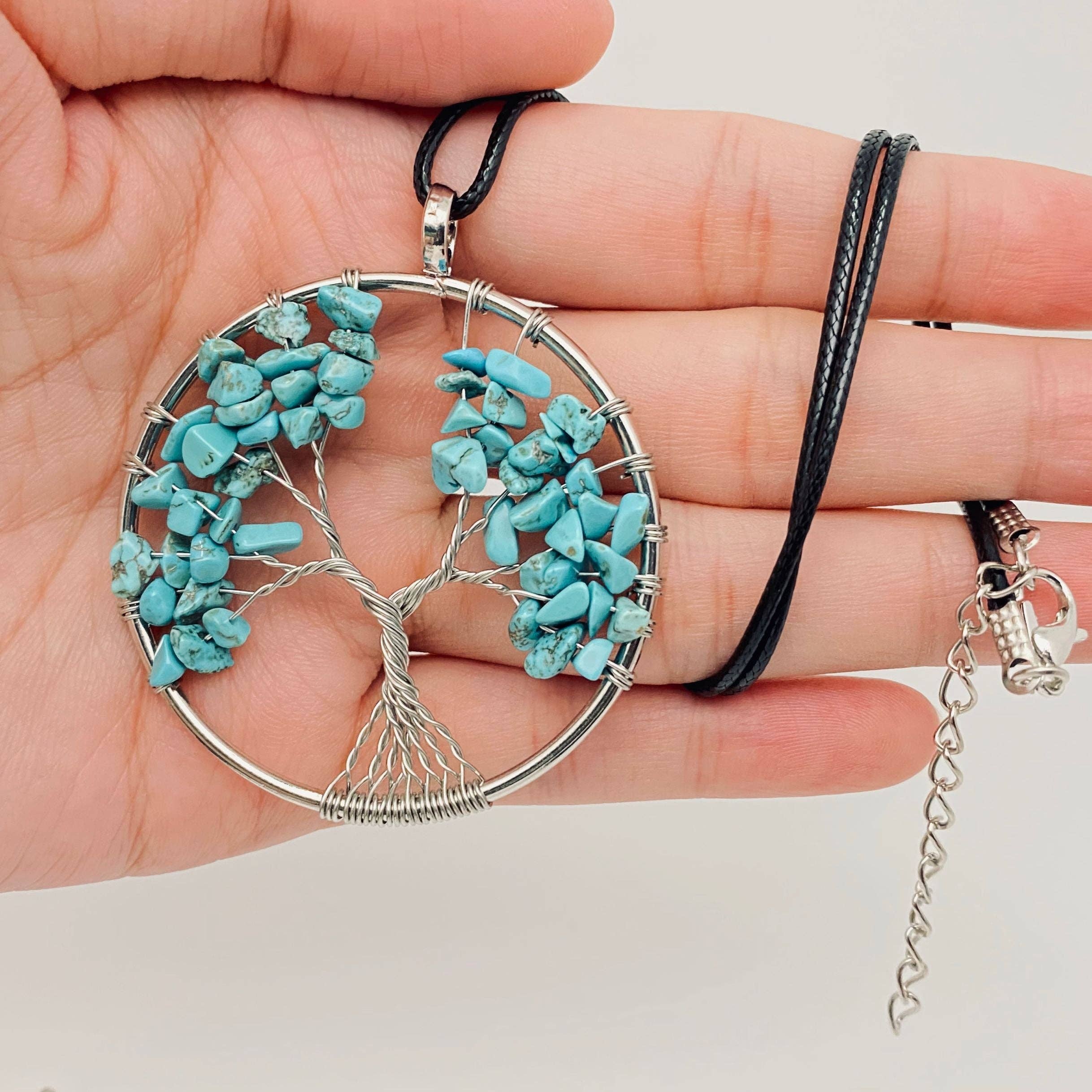 Mio Queena - Wholesale Pendant/Charm Necklace - Handmade Tree of Life Gravel Natural Stone Necklace6