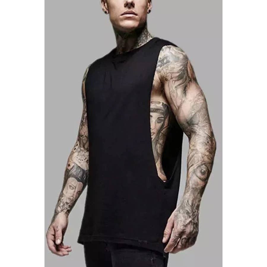 Paperdoll – wholesale Tank top – Men's – Gym Fitness Workout Cotton Sleeveless Shirt0