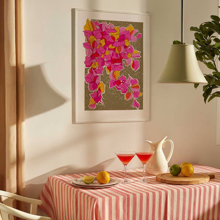 Bougainvillea Risograph-Druck für den Großhandel von Emma Phelan Design