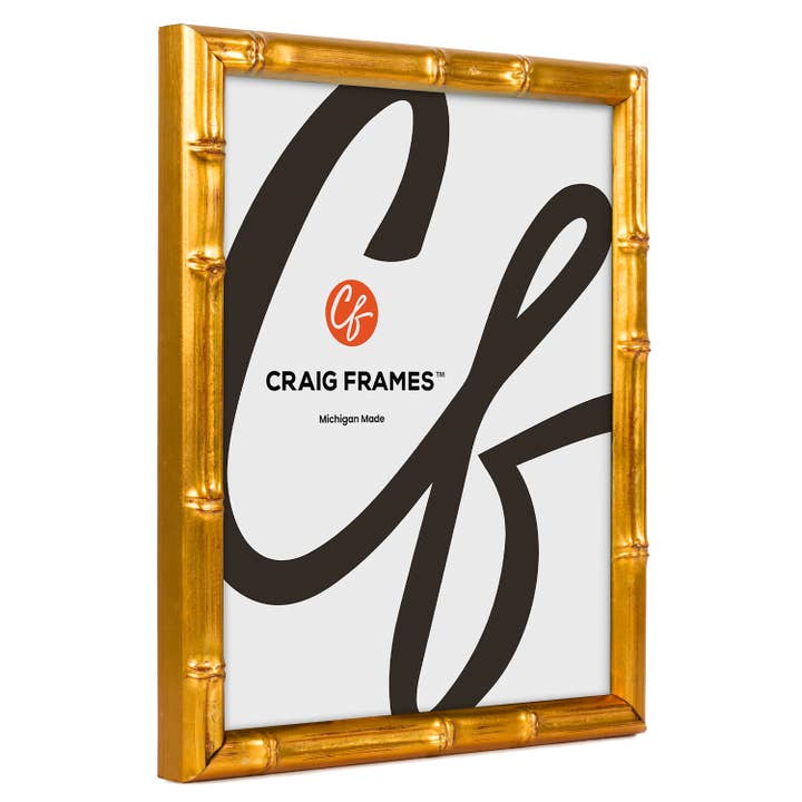 Craig Frames - Wholesale Picture Frame - 12x12 Picture Frame, Vintage Bamboo Vintage Gold, Assembled2