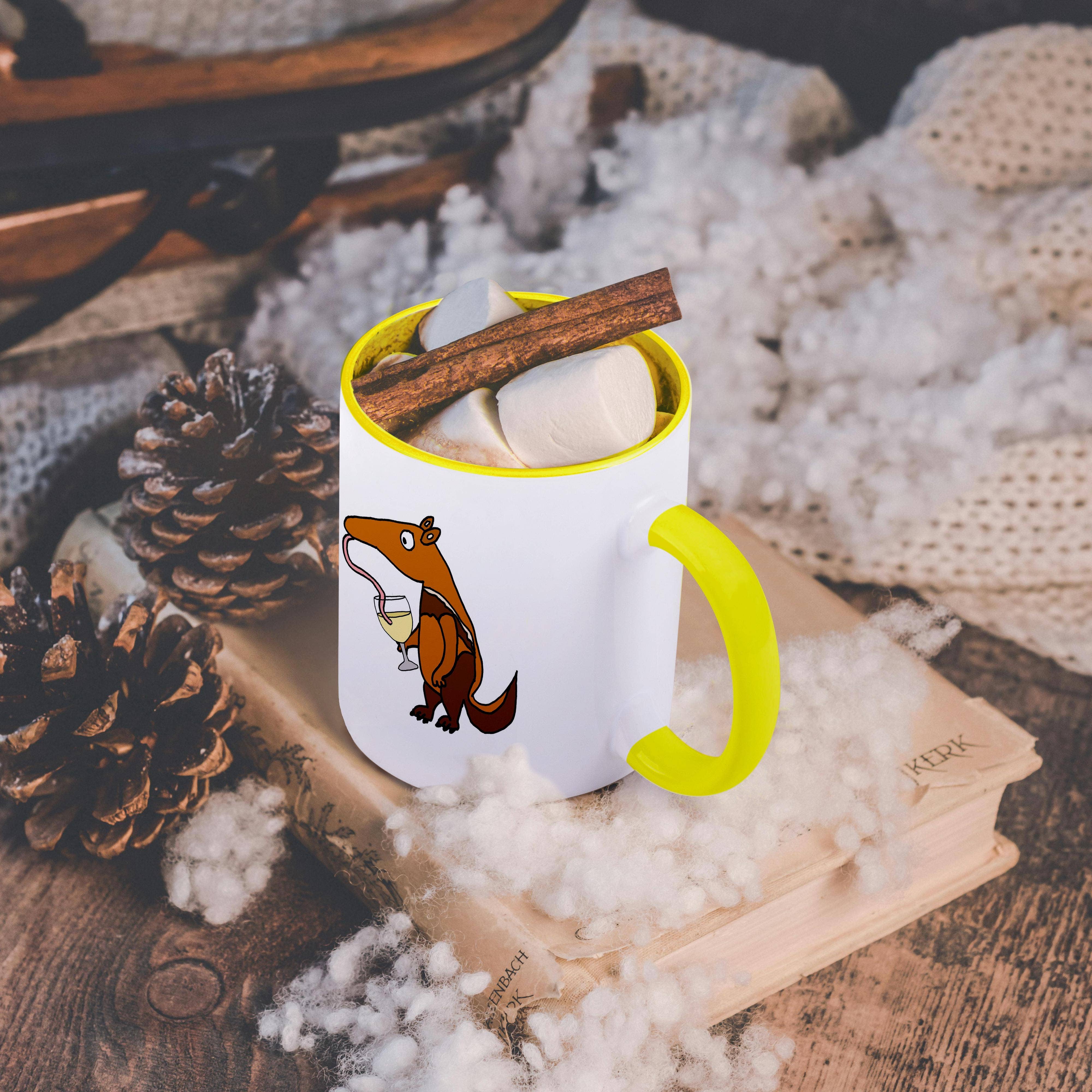 3dRose - Wholesale Coffee Mug - 3dRose, Cute Funny Anteater or Aardvark Drinking Wine Cartoon, Mug5