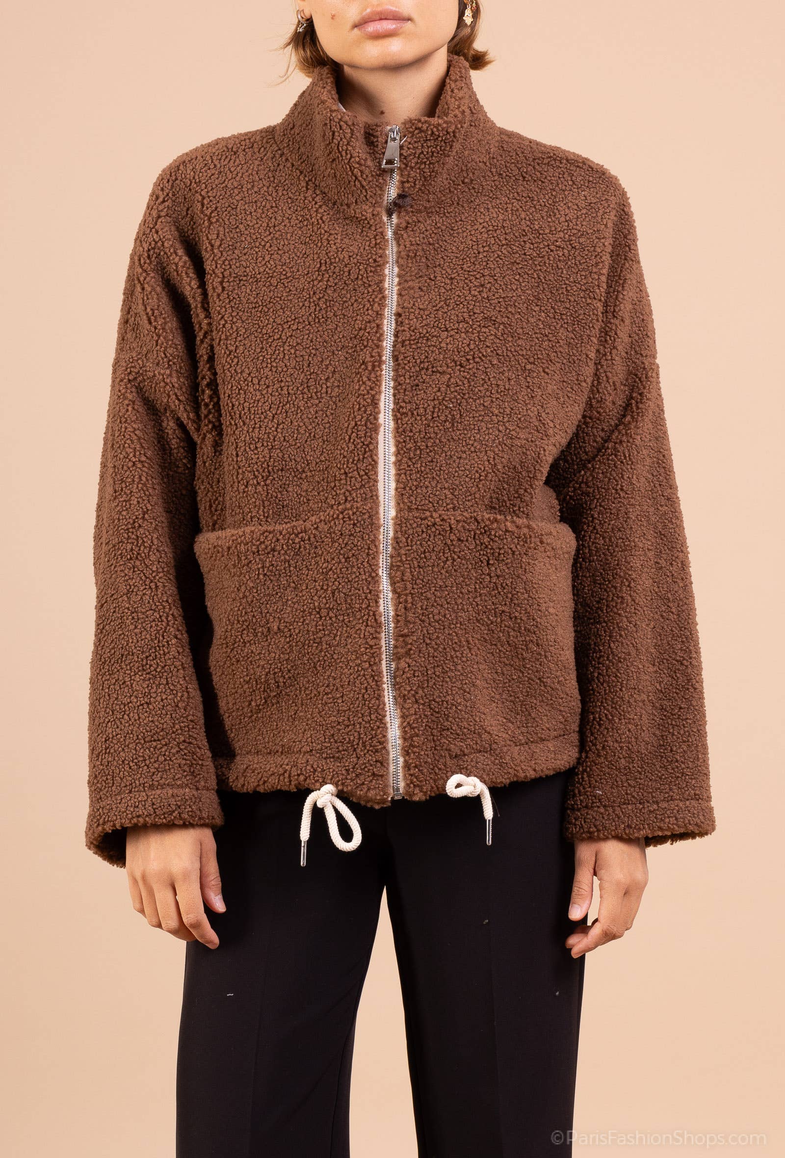 Pépouz' Paris - Wholesale Fleece - Women's - Teddy fleece zip-up jacket PV251910