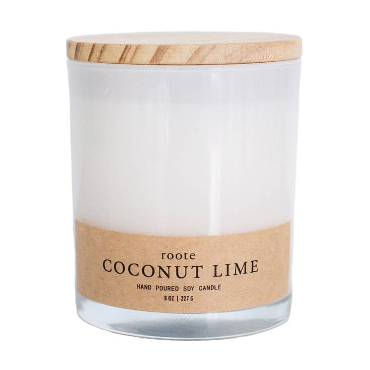 Apothecary - Coconut Lime Scented Soy Candle White Tumbler for wholesale by roote