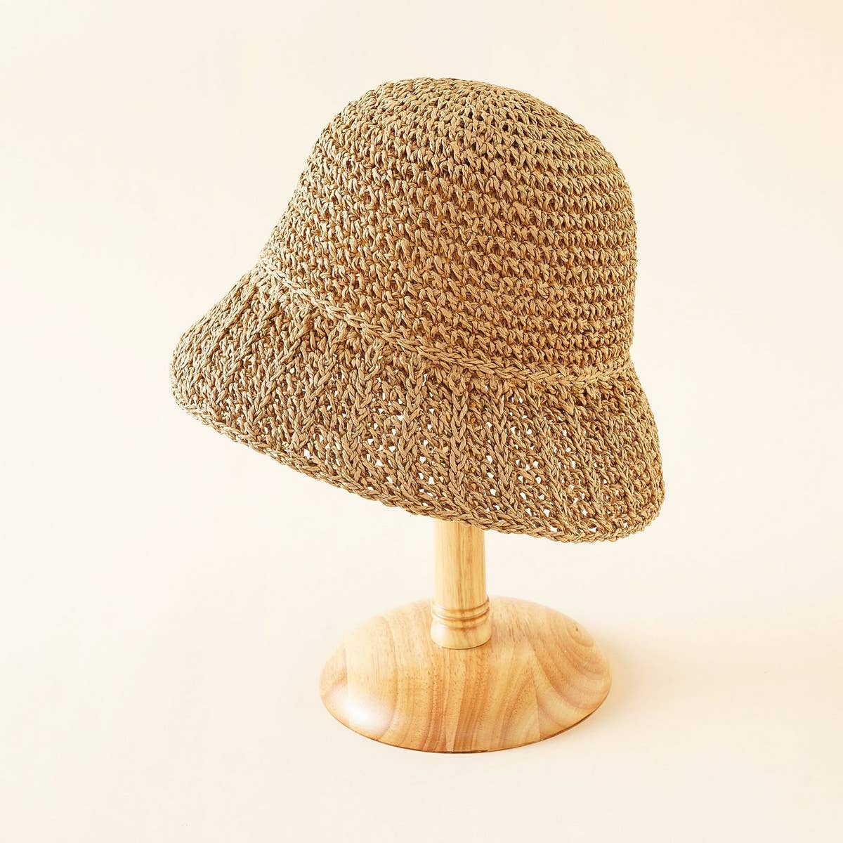 ACCITY - Wholesale Bucket Hat - Women's - PASTORAL STYLE BEACH STRAW BUCKET HAT_CWAH14160