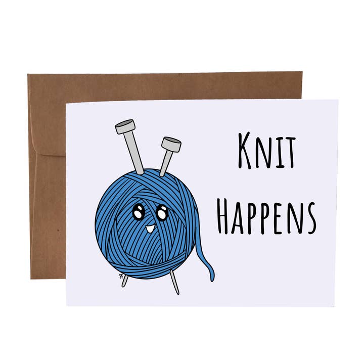 Knit Happens | Knitting Pun | All Occasion Greeting Card for wholesale by SKP ink