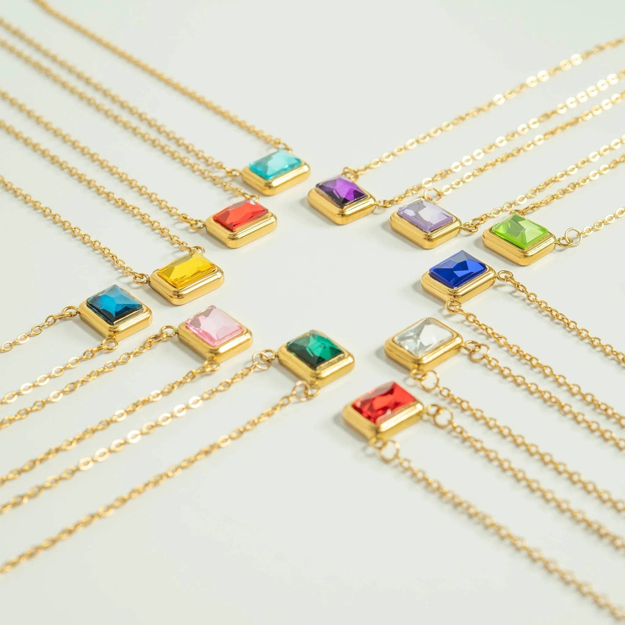 WJW - Wholesale Individual Charm/Pendant - 18K Gold PVD Emerald Birthstone Connector Charm 11mm12