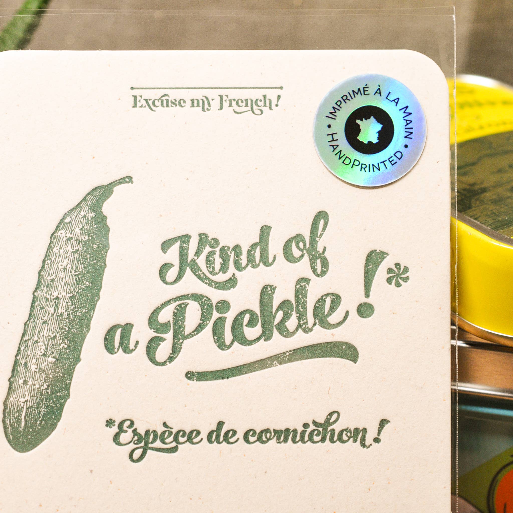 L'Atelier Letterpress – wholesale Everyday greeting card – Letterpress Card Pickle1