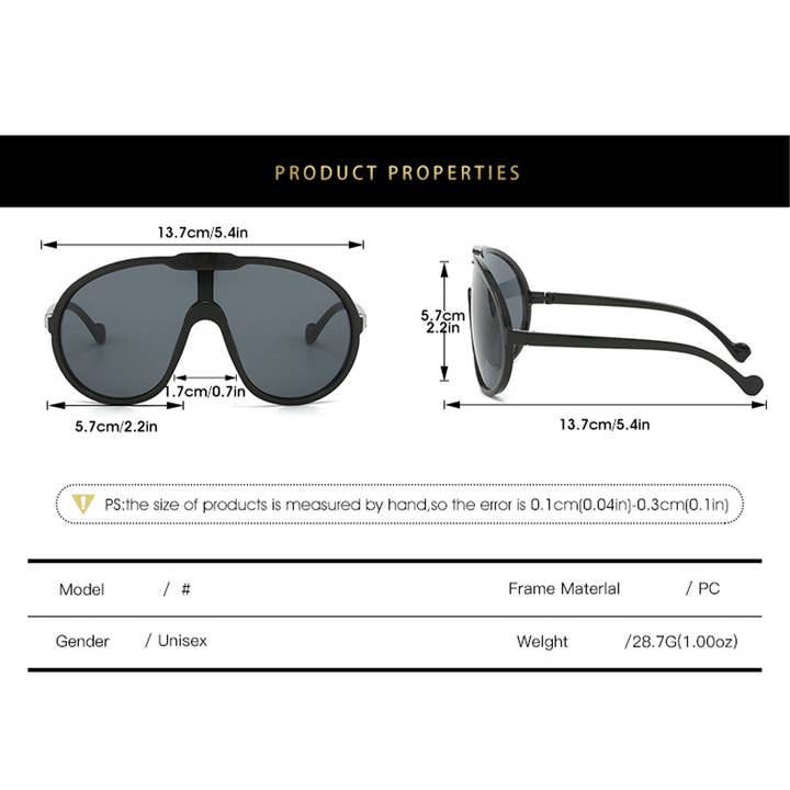 ACCITY - Wholesale Sunglasses - Women's - OVERSIZED FRAME ONE-PIECE SUNGLASSES UNISEX_CWASG02829