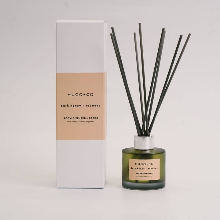 Dark Honey & Tobacco Reed Diffuser for wholesale by HUGO+CO