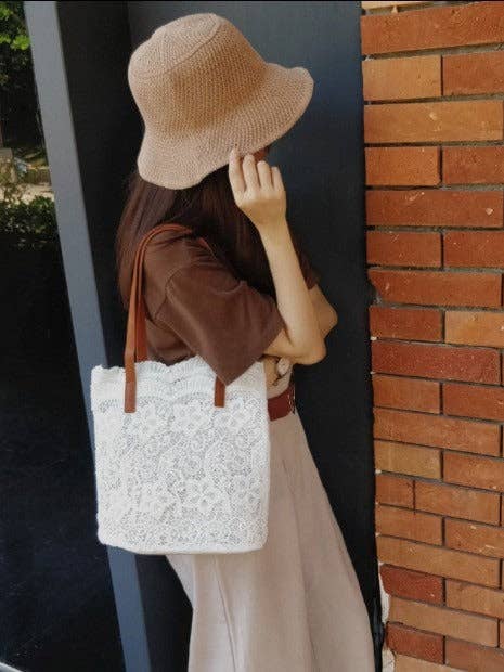 SALINA TRADING INC - Wholesale Tote Bag - Women's - Women Casual Boho Lace Large Capacity Tote Bag6