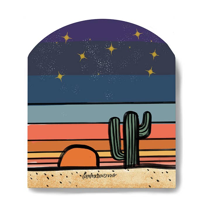 Desert Globe - Vinyl Sticker for wholesale by Bobo Design Studio