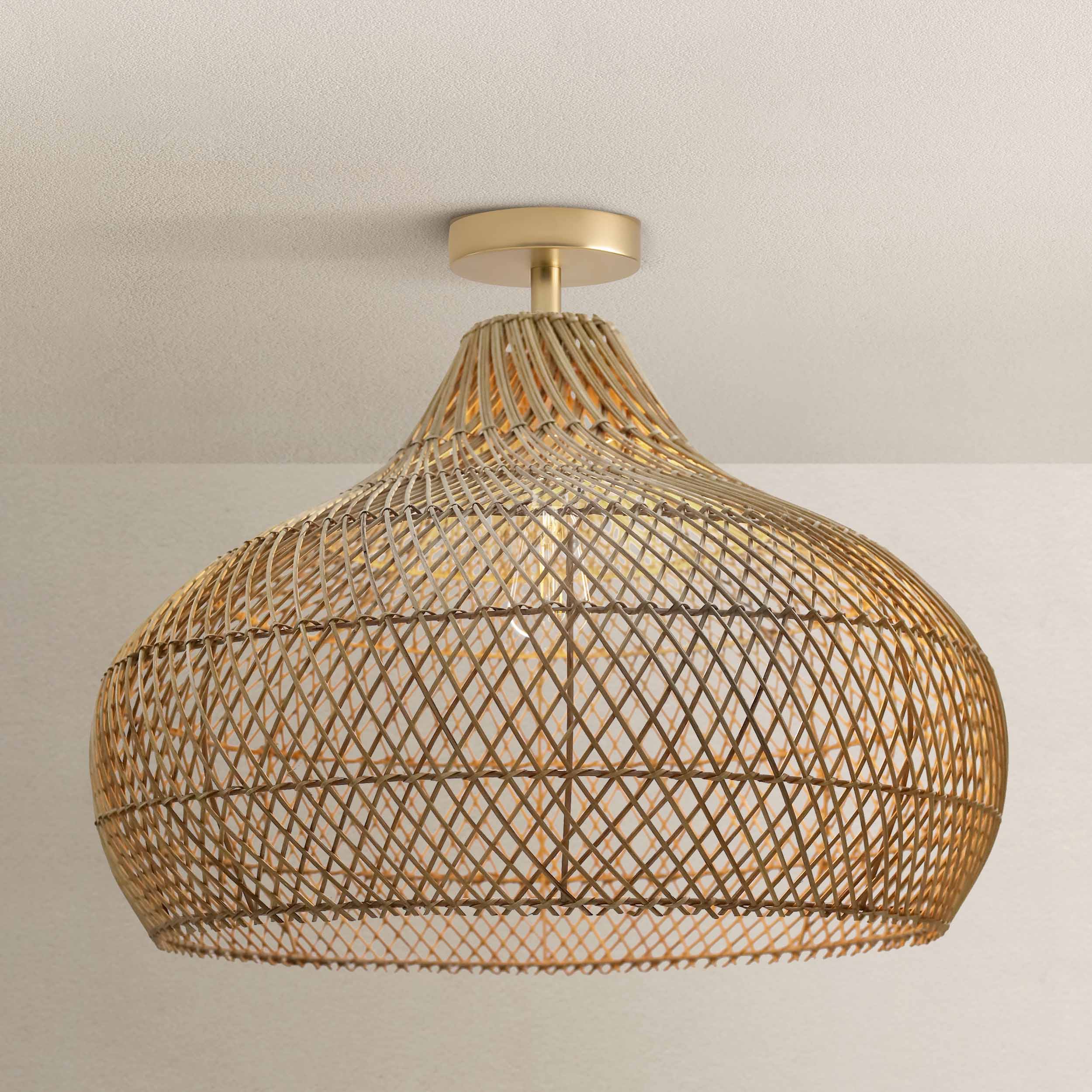 Rowabi - Wholesale Chandelier/Hanging Light - Kloe Rattan Flushmount Light0