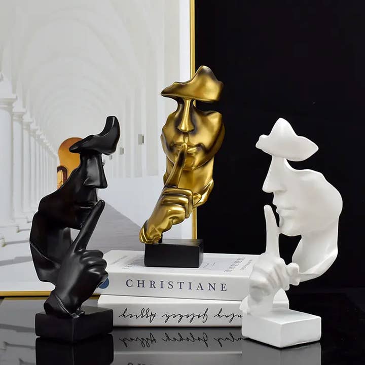 La Bella Monte - Wholesale Sculpture - Modern Art Sculpture Silence Is Golden Home Decor