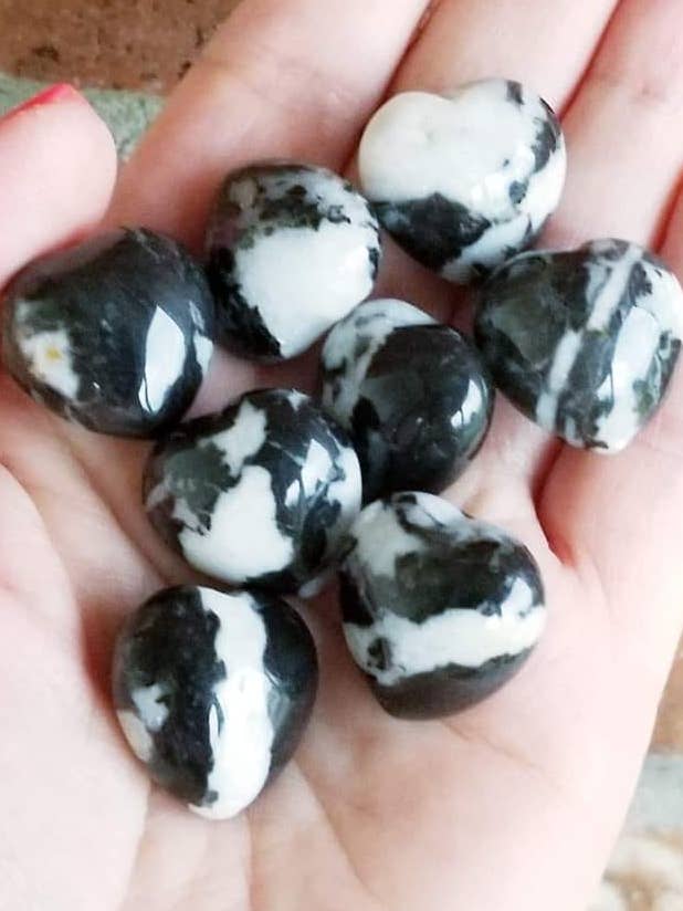 Zebra Jasper Puffy Heart Stone for wholesale by ZARDENIA