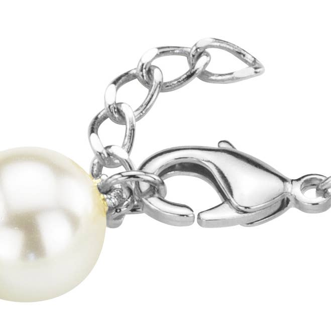 Pulsera Viajera 12mm/19+3cm perlas blancas - Cierre de langosta - para venta al por mayor de Hollander Jewels B.V.