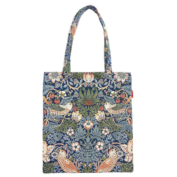 William Morris Strawberry Thief Blue - Flat Bag for wholesale by Signare Tapestry