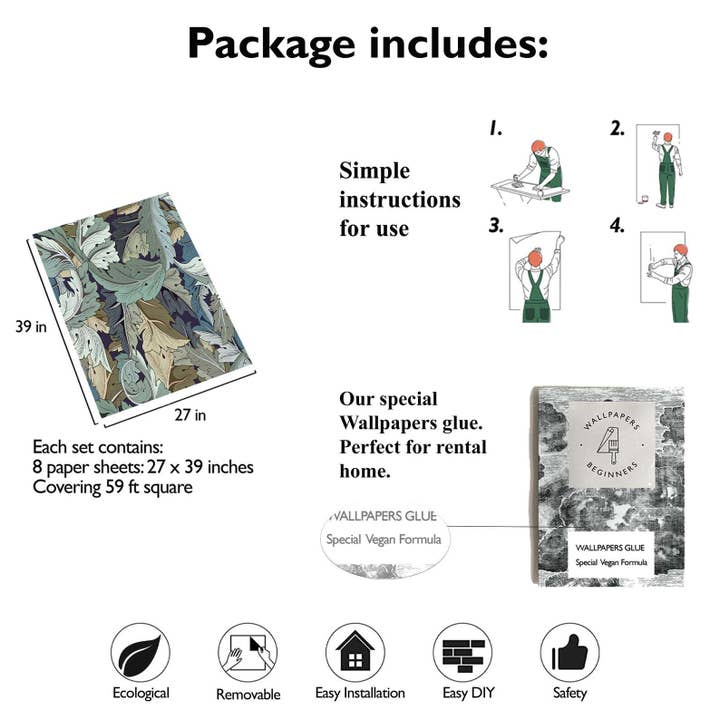 Wallpapers4Beginners – wholesale Tapetrulle – Konst och hantverk viktoriansk tapet9