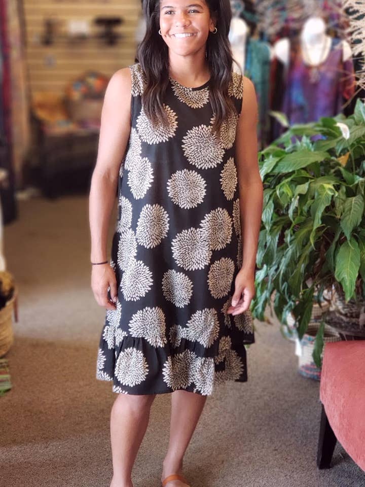 Bolsillos de vestido midi de algodón sin mangas - Mum para venta al por mayor de Zumi