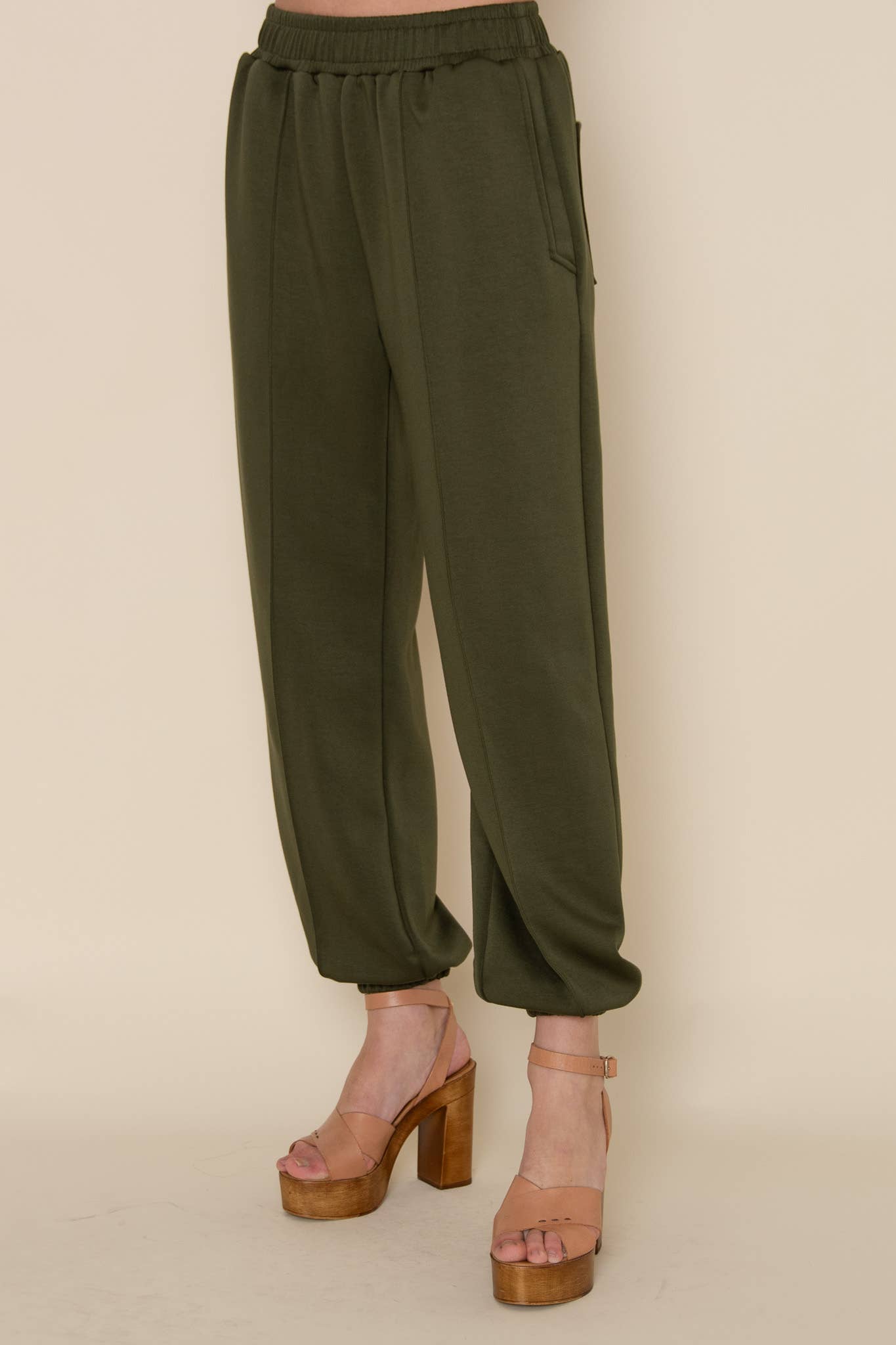 OLIVE ELASTIC WAIST JOGGER PANTS- PD6576FO for wholesale on Faire3