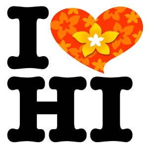 I Love HI Decal for wholesale by nalu blue