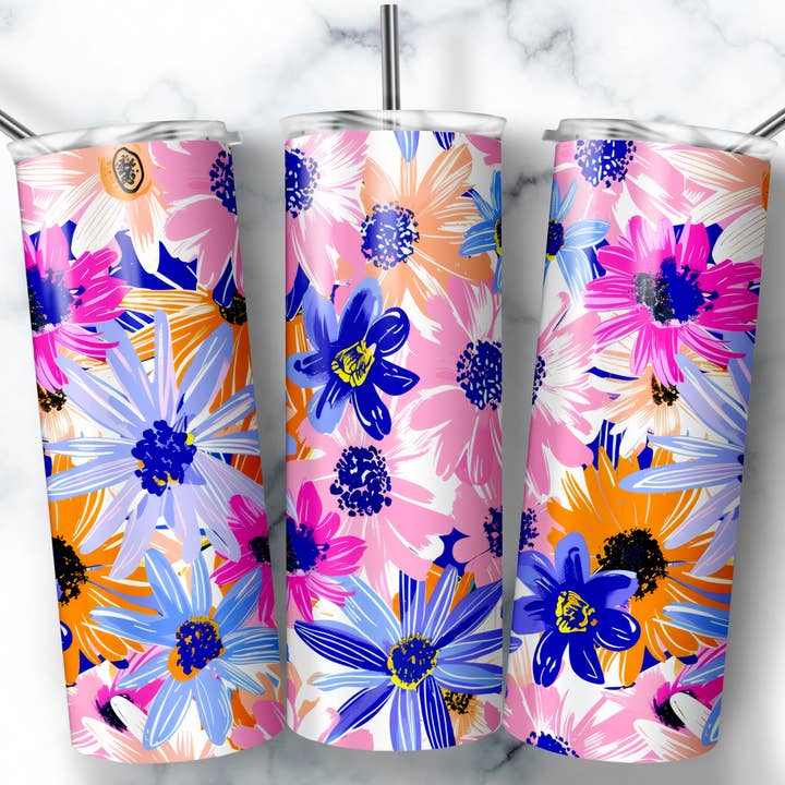 Gobelet à fleurs, gobelet de printemps, gobelet d'été, joli gobelet pour la vente par So Peachy Designs