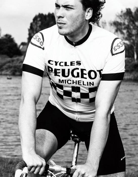 REDTED - Wholesale Athletic Top - Men's - Retro Cycling Kit Peugeot White/Black - REDTED3