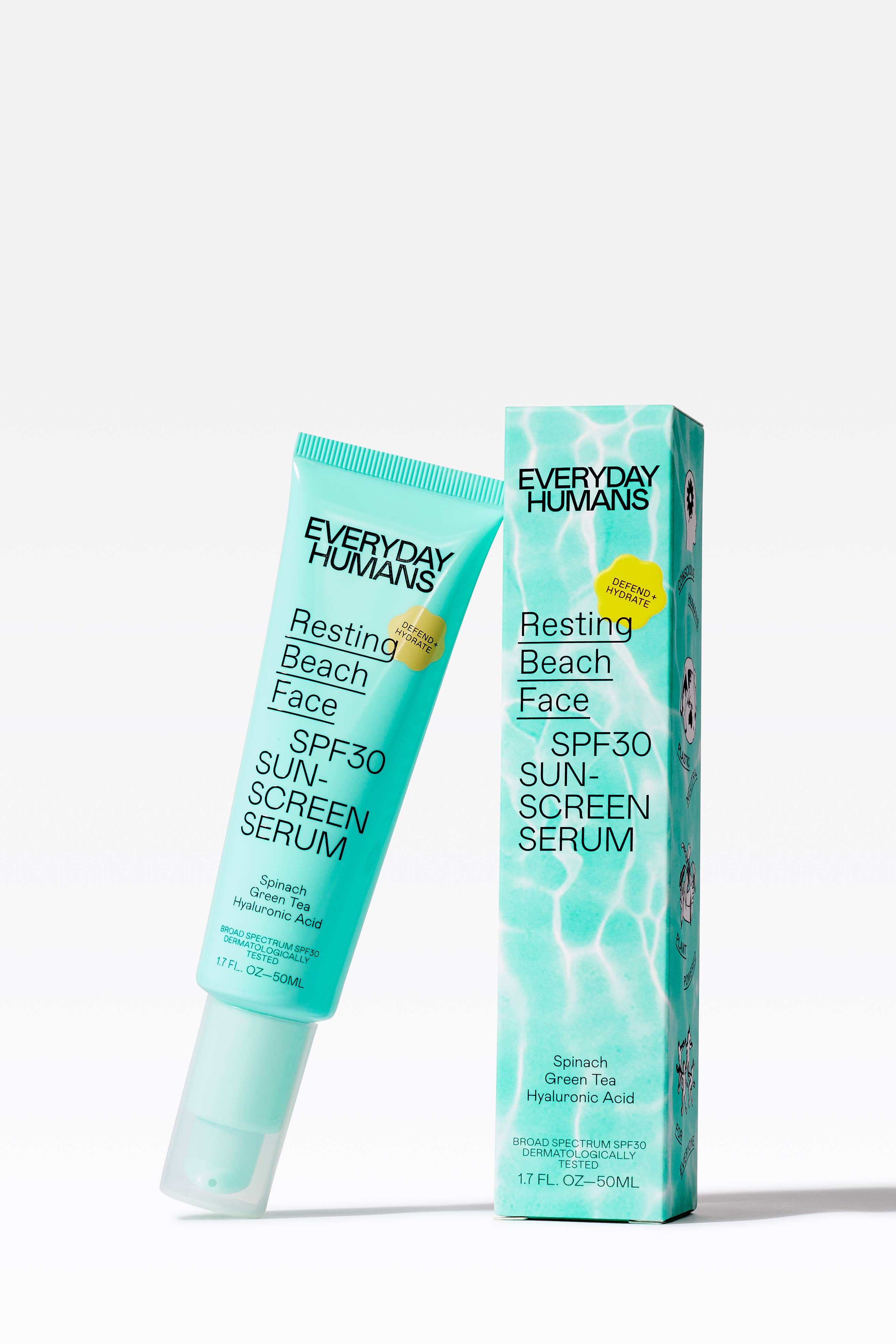 Everyday Humans - Wholesale Sunscreen - Resting Beach Face SPF30 Sunscreen Serum (Derm Tested)1