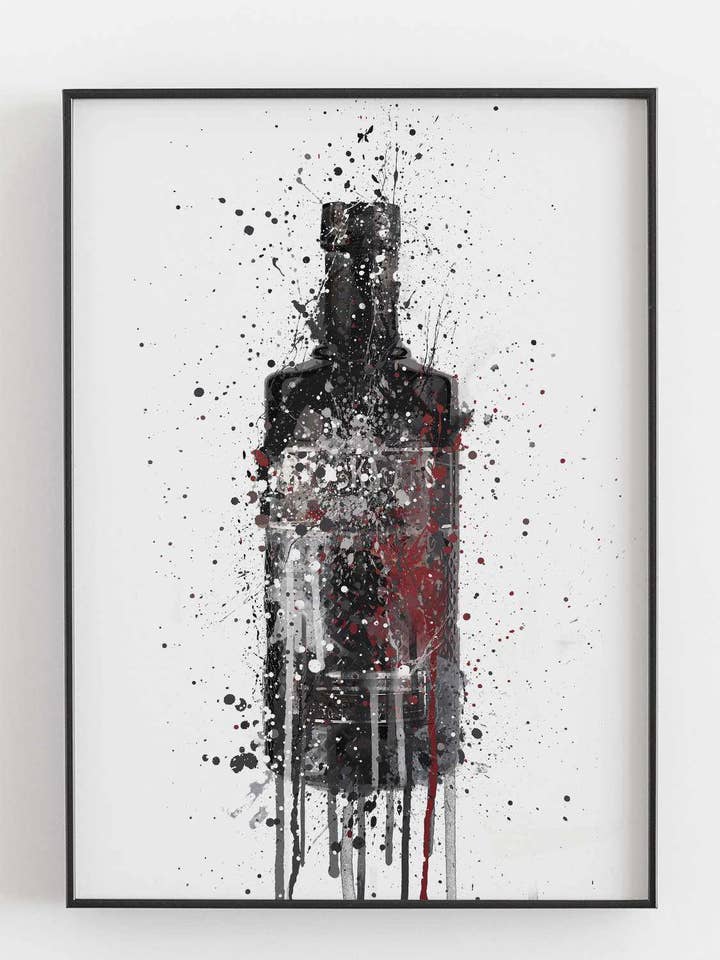 Gin Flaska Väggkonst Tryck ”Mörk Hy för wholesale av We Love Prints