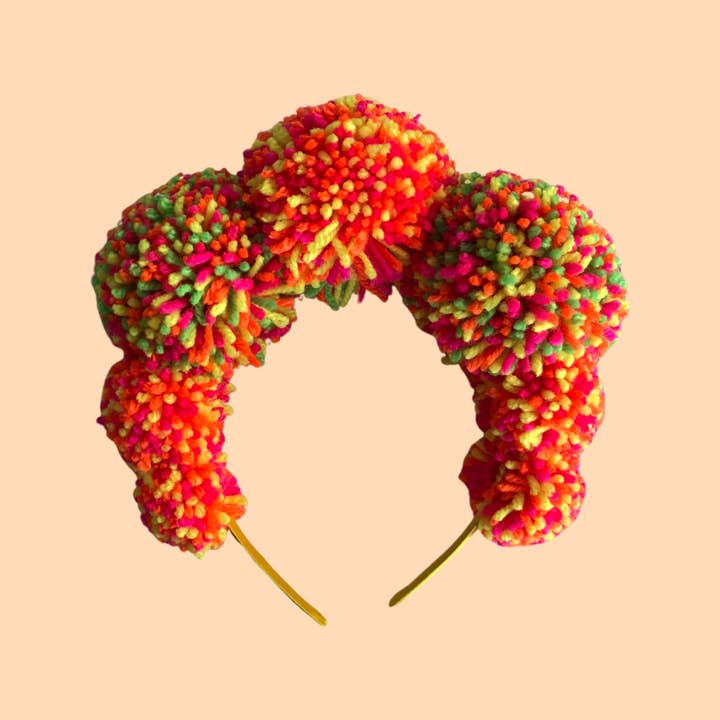 IamMe Store - Wholesale Fashion Headband - Women's - Bright Neon Confetti Pom Pom Festival Headband