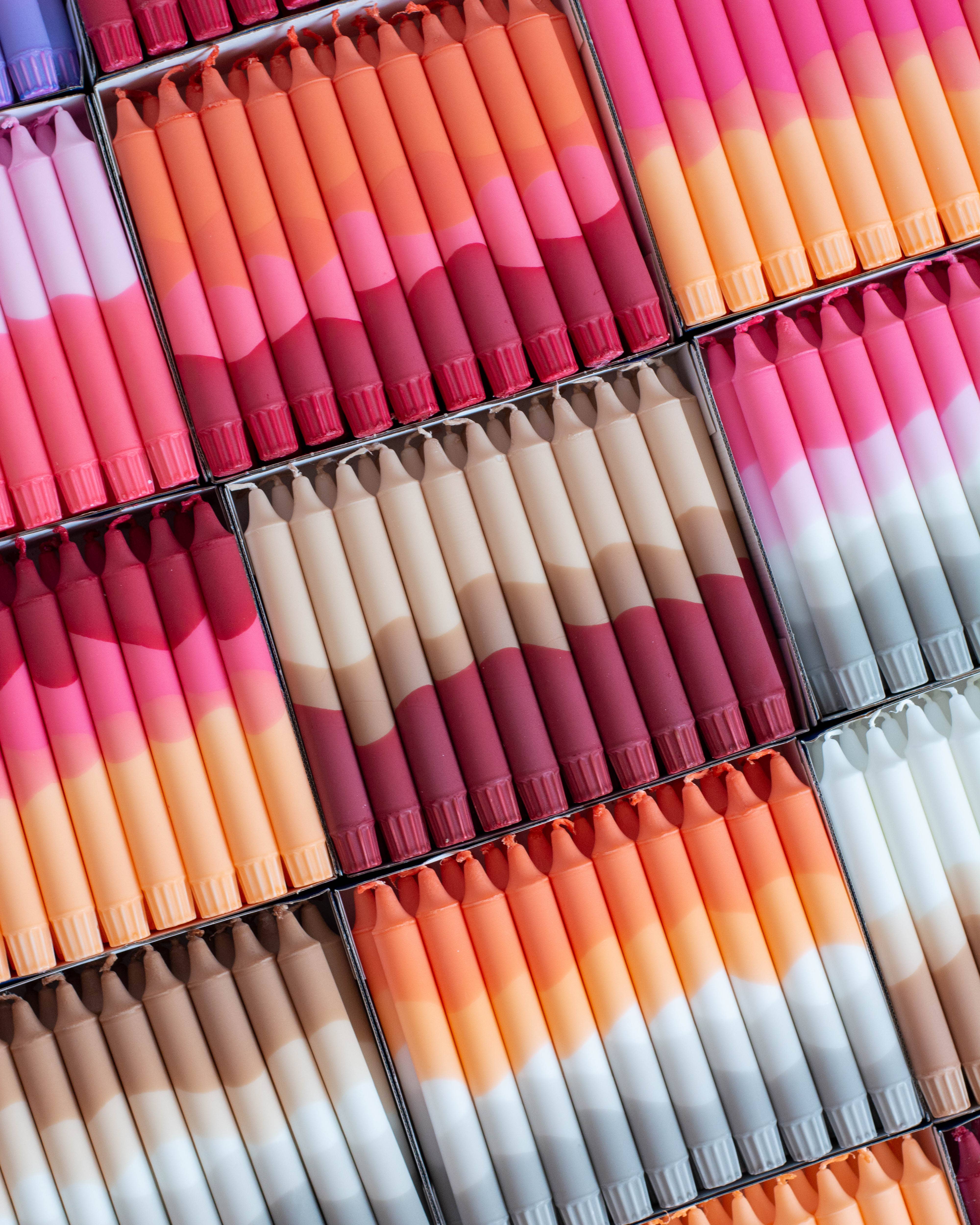 Nordtrice - Wholesale Tapered Candle/Candlestick - Taper candles- Cozy Fall vibes no.8 (Beige/Red)1