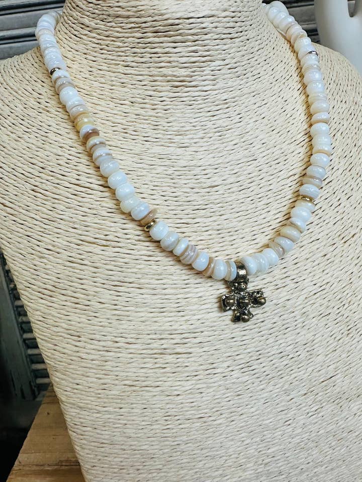 Natural Alabaster Cross for wholesale by Scooples Jewelry