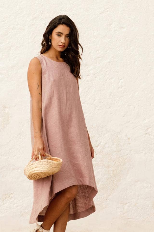 MagicLinen (We handle U.S. import procedures for you) - Wholesale Jurk - Dames - Royal Toscana mouwloze linnen jurk8