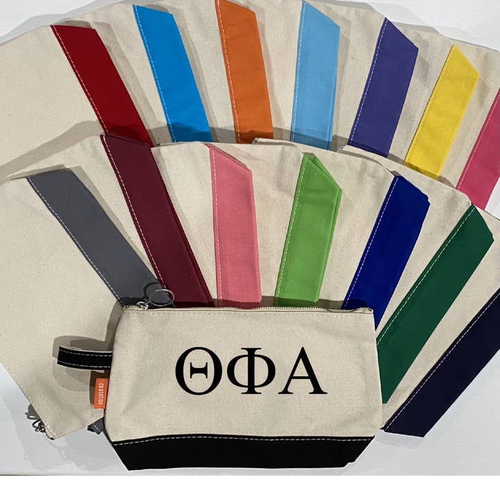 Simply Sisters - Wholesale Makeup/Cosmetic Bag - Sorority Zippered Canvas Cosmetic Bag23