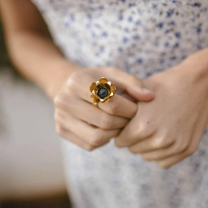 ACUS - Wholesale Cocktail/Statement Ring - Green Osiris Ring1