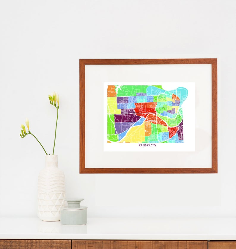 Juanita's Adventures - Wholesale Art Print - Juanitas Kansas City Kansas Map Print3