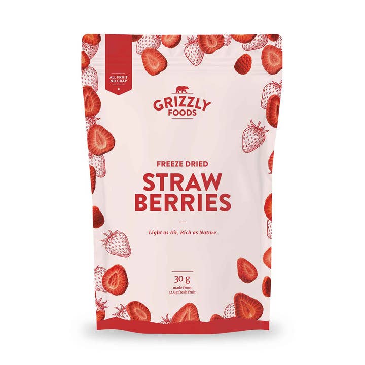 Freeze-dried strawberries for wholesale by Grizzly Foods