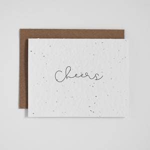 Carte de vœux à planter - Cheers - Cursive pour la vente par The Good Card