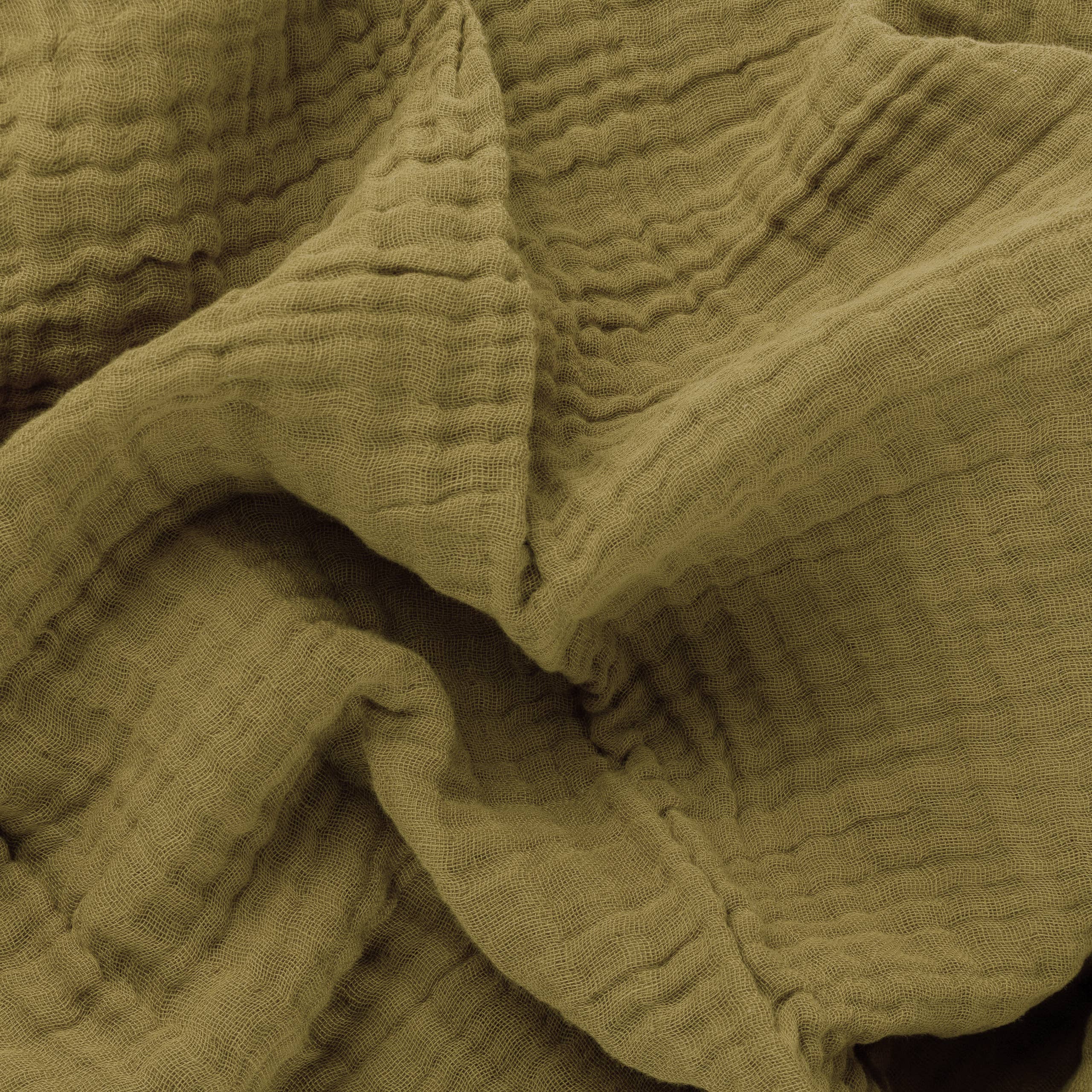 Cachi Copriletto oversize Lark in mussola di cotone kaki in vendita all'ingrosso su Faire4