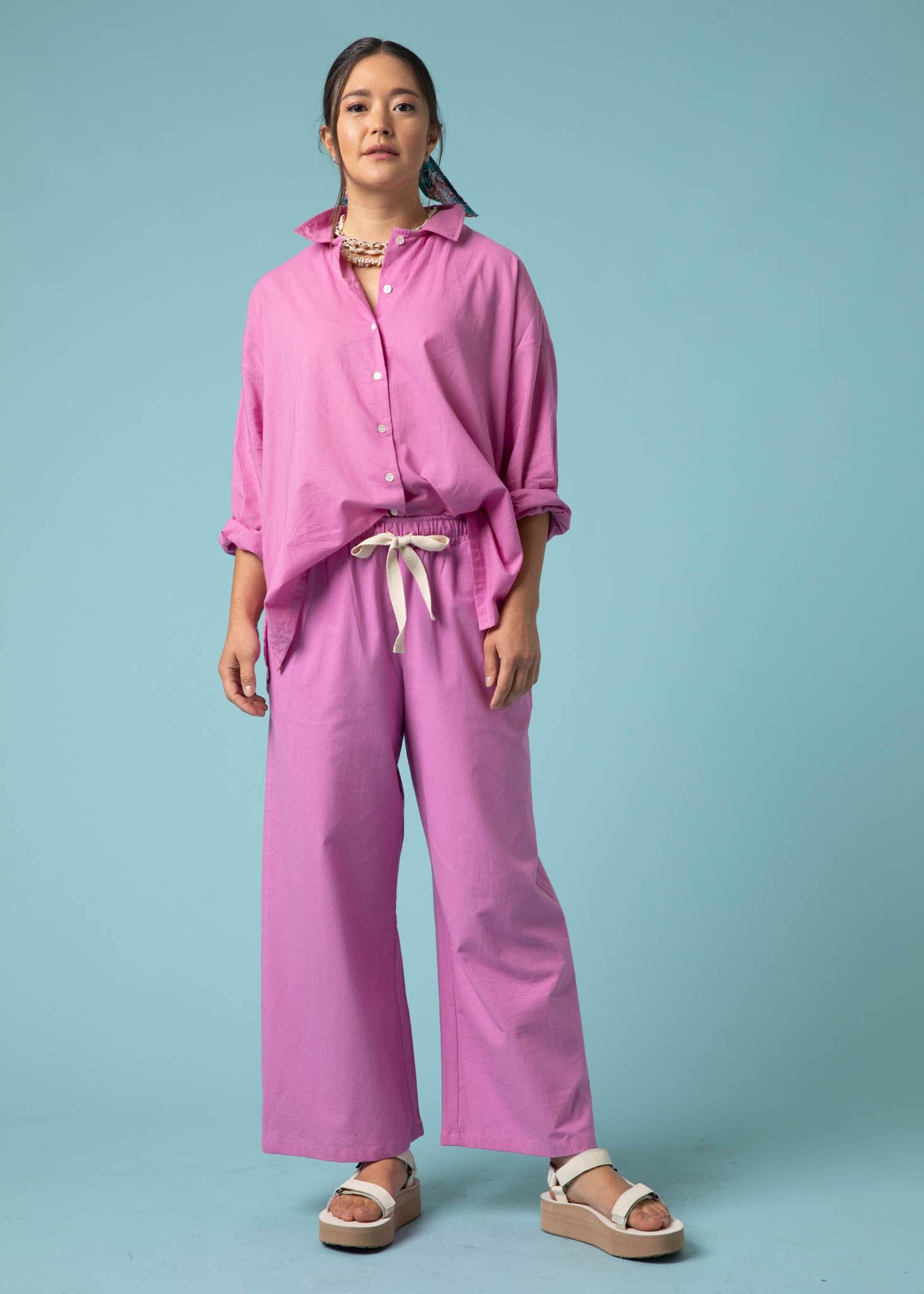 and for Good – Calças - Mulher por atacado – Calça Shore - Dahlia7